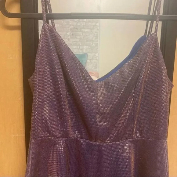 URBAN OUTFITTERS Blue Gold Shifting Mini Dress Medium NWT - Picture 9 of 10